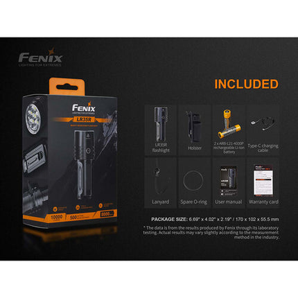 Fenix Flashlight LR35R Linterna Recargable Compacta 10000 lúmenes Haz 90° USB Type-C