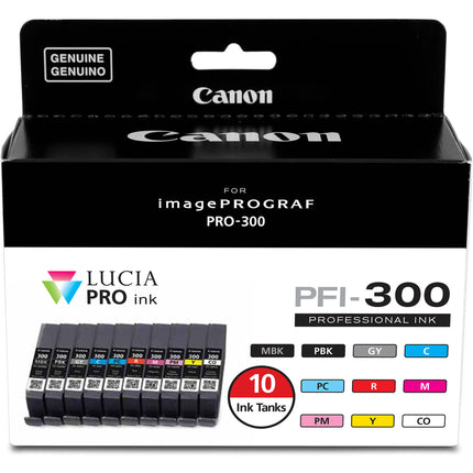 Canon PFI-300 Pack de Tinta 10 Colores para Impresora imagePROGRAF PRO-300
