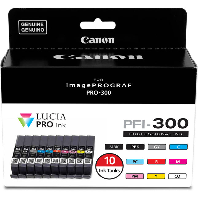 Canon PFI-300 Pack de Tinta 10 Colores para Impresora imagePROGRAF PRO-300