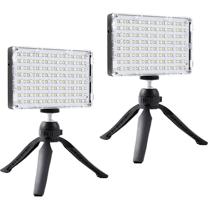 GVM Dual RGB-10S Kit de Luz LED RGB con 128 SMD 2000-5600K y Tripodes
