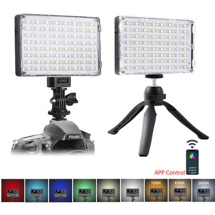 GVM Dual RGB-10S Kit de Luz LED RGB con 128 SMD 2000-5600K y Tripodes