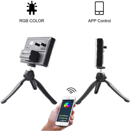 GVM Dual RGB-10S Kit de Luz LED RGB con 128 SMD 2000-5600K y Tripodes