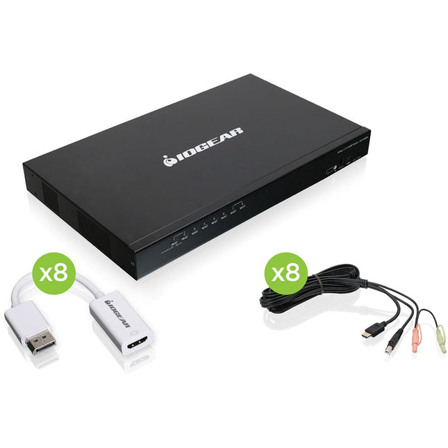 IOGEAR 8 Puertos USB PS/2 KVM con DisplayPort HDMI 1920x1200 Rack