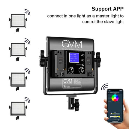 GVM 800D-RGB Panel LED para estudio 10 6x10 3 pul 720 Lux CRI 97