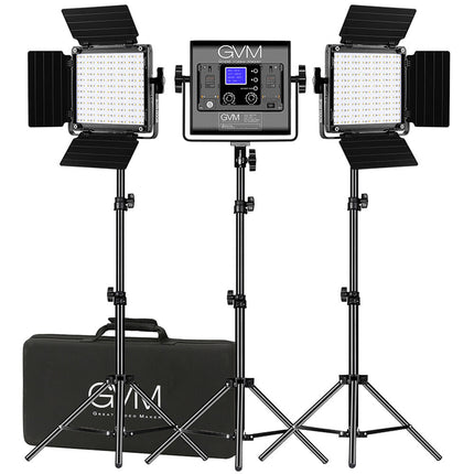 GVM 800D-RGB Panel LED Kit 3 luces 600 Lux 10.6x10.3 pulgadas