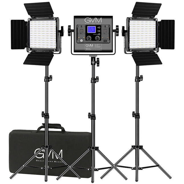 GVM 800D-RGB Panel LED Kit 3 luces 600 Lux 10.6x10.3 pulgadas