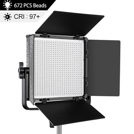 GVM 672S-B Panel LED Bicolor 2000 Lux 45° con Difusor y Barndoor