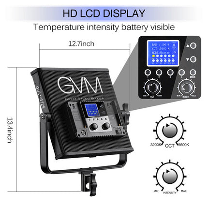 GVM 672S-B Panel LED Bicolor 2000 Lux 45° con Difusor y Barndoor