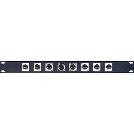 TecNec Patch Bay HDMI 8 Puertos 1 RU Acero Negro Texturizado