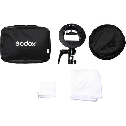 Godox S2 Soporte Speedlite con Softbox 60x60 cm y Bolsa de Transporte