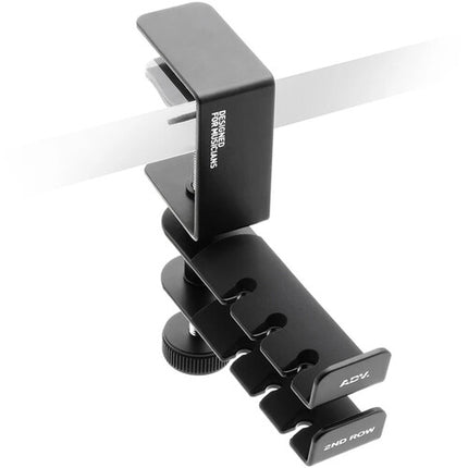 ADV. Soporte Doble para Auriculares con Suspensión y Rotación 360º Negro