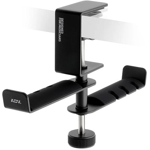 ADV. Soporte Doble para Auriculares con Suspensión y Rotación 360º Negro