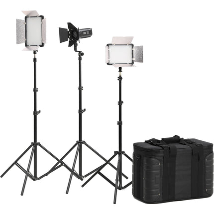 Godox LED500LR S30 Kit de Iluminación LED 3 Luces 3300-5600K CRI 96