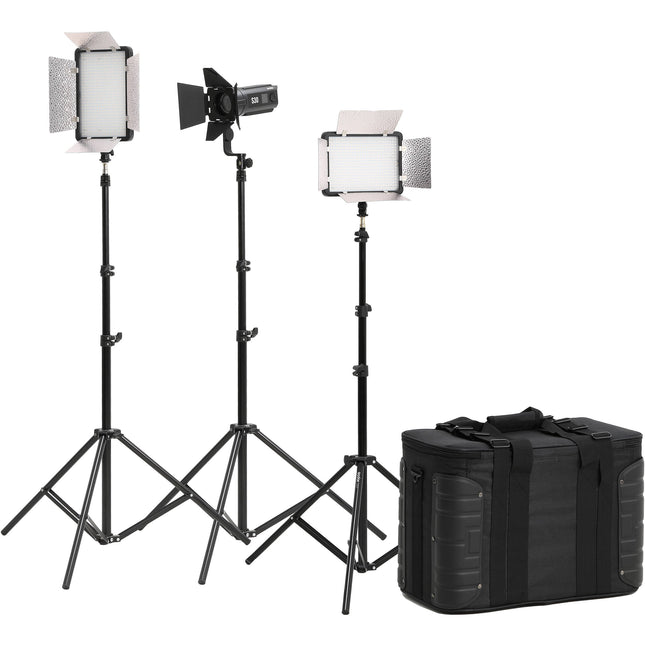 Godox LED500LR S30 Kit de Iluminación LED 3 Luces 3300-5600K CRI 96
