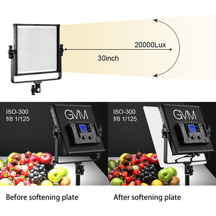 GVM 896S Kit de Iluminación LED Bicolor 3 Paneles 2300-6800K 25° ángulo