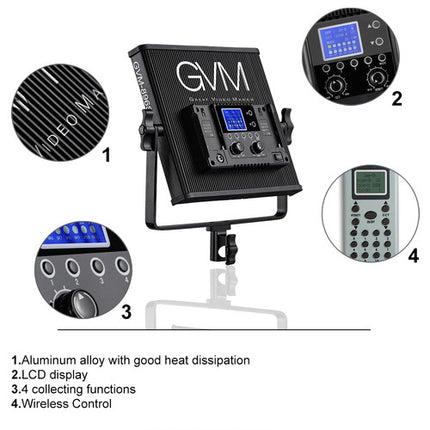 GVM 896S Kit de Iluminación LED Bicolor 3 Paneles 2300-6800K 25° ángulo