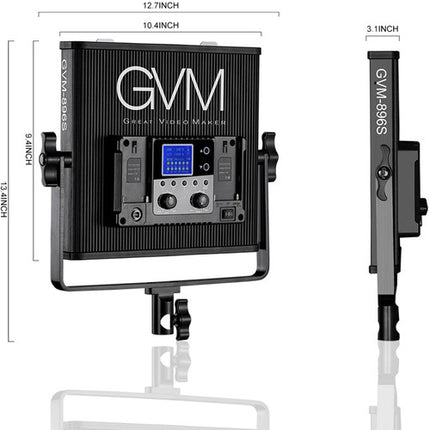 GVM 896S Kit de Iluminación LED Bicolor 3 Paneles 2300-6800K 25° ángulo