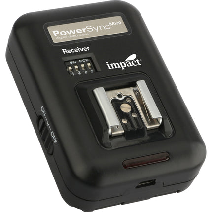 Impact PS16-MINI-R receptor para sistema de radio esclavo digital 16 canales alcance 100 m incluye batería y accesorios