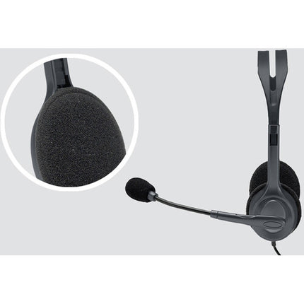 Logitech H111 Auriculares Estéreo On-Ear con Micrófono Ajustable y Cable de 2.35 m