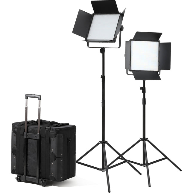 Godox LED1000Bi II Kit de Iluminación LED Bicolor 3300-5600K 2 Luces con Soportes