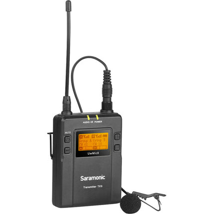 Saramonic UwMic9 Sistema Micrófono Lavalier Inalámbrico Omni 2 Canales 96 Frecuencias 330 Pies Alcance