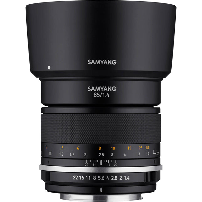Samyang MF 85mm f/1.4 WS Mk2 Lente para FUJIFILM X APS-C con parasol y tapas