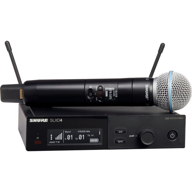 Shure SLXD24/B58 Sistema Micrófono Inalámbrico Digital Beta 58A 330' Alcance
