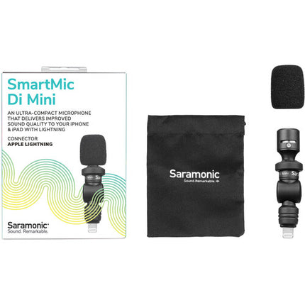 Saramonic SmartMic Di Mini Micrófono Condensador Omnidireccional Ultracompacto para iOS con Paraviento