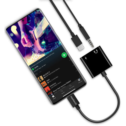Naztech Adaptador USB Tipo C Audio y Carga con Cable de 5 pulgadas
