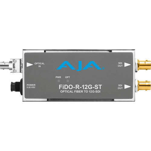 AJA FiDO-R-12G-ST Mini Convertidor Fibra ST a 12G-SDI 4K60 6.2 Millas