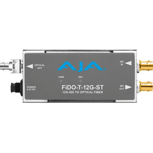 AJA 1-Channel 12G-SDI a Transmisor de Fibra ST Simplex 12G-SDI Entrada