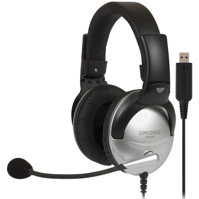 Koss SB45 USB Auriculares con Micrófono Ajustable y Almohadillas Grandes