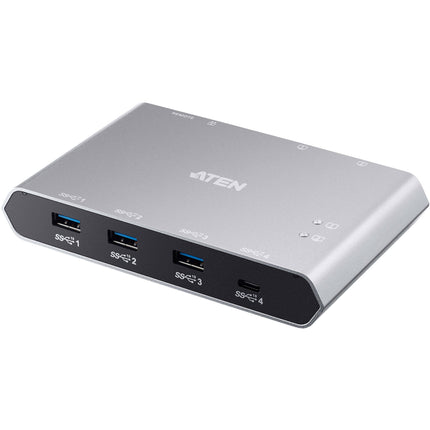 ATEN US3342 Switch USB 3.2 Gen 2 con 4 Puertos y Power Pass-Through 2 Cables Type-C 3.3'