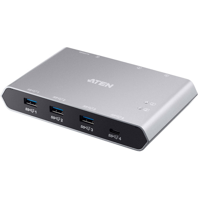 ATEN US3342 Switch USB 3.2 Gen 2 con 4 Puertos y Power Pass-Through 2 Cables Type-C 3.3'
