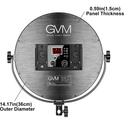 GVM LED Light Bi-Color Edge Luz LED Suave 15 Pulgadas 3200-5600K CRI 97