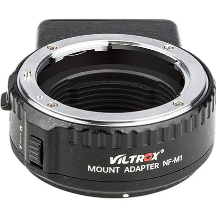 Viltrox NF-M1 Adaptador Montura Autofocus para Nikon F a Micro Cuatro Tercios con Apertura Ajustable y USB