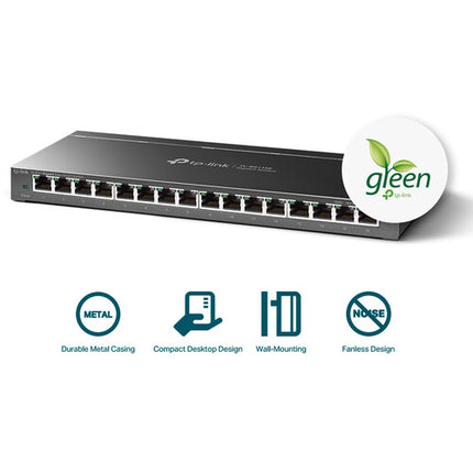 TP-Link TL-SG116E Switch Gigabit 16 Puertos Capacidad 32 Gb/s Metal