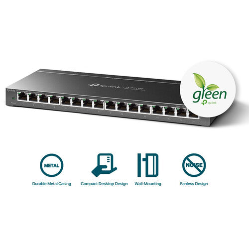 TP-Link TL-SG116E Switch Gigabit 16 Puertos Capacidad 32 Gb/s Metal