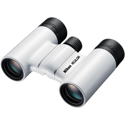 Nikon 8x21 Aculon T02 Prismáticos compactos lentes multicapa diseño ligero blanco con estuche y correa