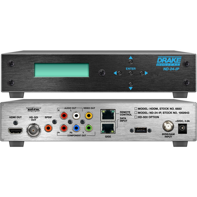 Drake ND-24-IP Decodificador de red con salida 3G-SDI HDMI y video simultáneo