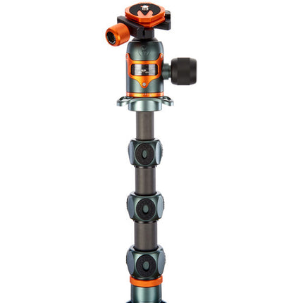 3 Legged Thing Legends Bucky Tripode Fibra de Carbono 76.6 Pulgadas 66 lb Capacidad con Cabezal AirHed VU Gris