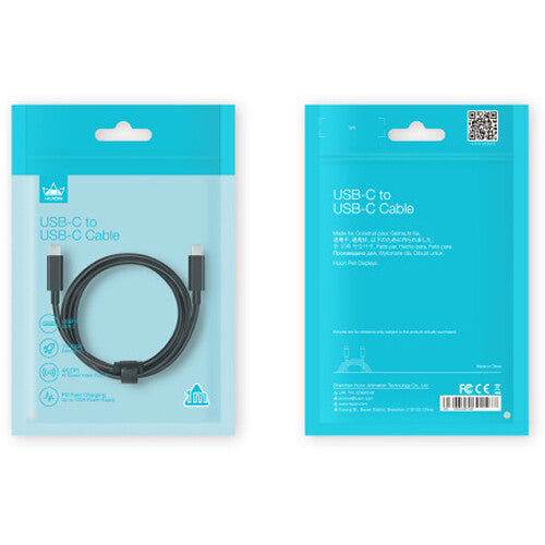 Huion Cable USB Tipo C Macho a Macho 3.2 Pies 10 Gb/s 100W PD