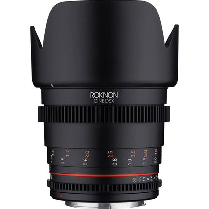 Rokinon 50mm T1.5 DSX Lente de Cine Full-Frame con Montura EF y Parasol Petaloide