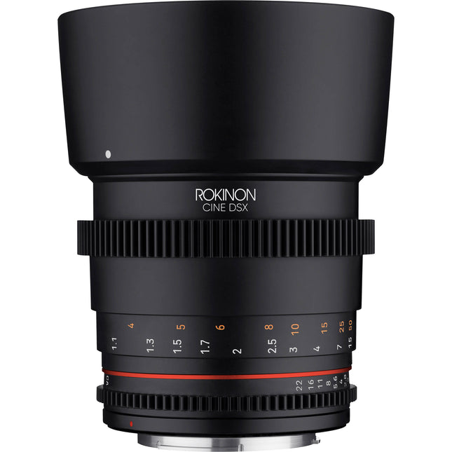 Rokinon 85mm T1.5 DSX Objetivo Cine Full Frame con Parasol Petalo