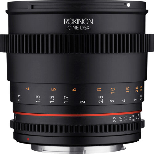 Rokinon 85mm T1.5 DSX Objetivo Cine Full Frame con Parasol Petalo