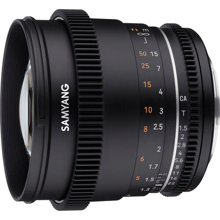 Samyang 85mm T1.5 VDSLR MK2 Lente de Cine MFT con Parasol y Estuche