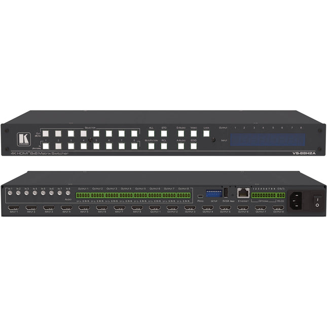 Kramer 8x8 Matriz HDMI 4K60 4:4:4 HDR HDCP 2.2 Audio Analógico Digital