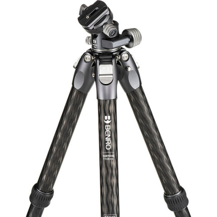 Benro Tortoise Trípode de Fibra de Carbono Tres Secciones con Cabezal GX35 carga 15 kg altura 19 a 156 cm