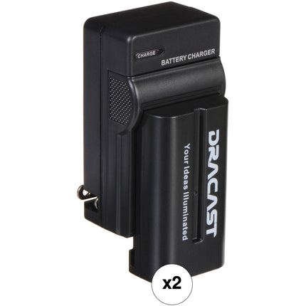 Dracast Kit 2 Pilas NP-F 2200mAh y 2 Cargadores para batería