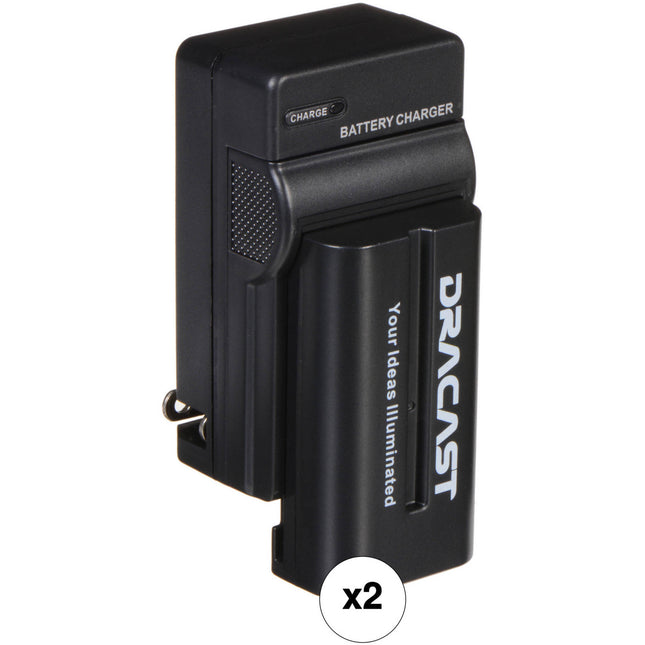 Dracast Kit 2 Pilas NP-F 2200mAh y 2 Cargadores para batería
